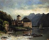 Gustave Courbet Famous Paintings - View of the Chateau de Chillon